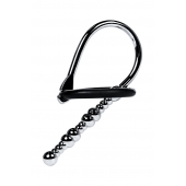 Серебристый уретральный плаг-бусины TOYFA Metal с мягким фиксириющим кольцом - ToyFa - купить с доставкой в Великом Новгороде