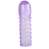 Насадка гелевая фиолетовая с точками, шипами и наплывами - 13,5 см. - Toyfa Basic - в Великом Новгороде купить с доставкой Насадка гелевая фиолетовая с точками, шипами и наплывами - 13,5 см. - Toyfa Basic - в Великом Новгороде купить с доставкой