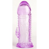 Фиолетовая гелевая насадка с шипами - 13 см. - Toyfa Basic - в Великом Новгороде купить с доставкой