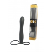 Черная насадка на пенис для двойной стимуляции Mojo BlackJack - 15 см. - Seven Creations - в Великом Новгороде купить с доставкой