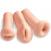 Комплект из 3 мастурбаторов All 3 Holes: вагина, анус, ротик - Pipedream - в Великом Новгороде купить с доставкой