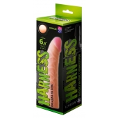 Телесная изогнутая насадка на Harness с коннектором GREEN LINE - 18 см. - LOVETOY (А-Полимер) - купить с доставкой в Великом Новгороде