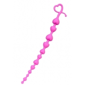 Розовая силиконовая анальная цепочка Long Sweety - 34 см. - ToyFa в Великом Новгороде Розовая силиконовая анальная цепочка Long Sweety - 34 см. - ToyFa