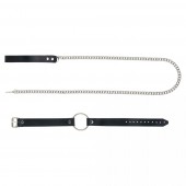 Черный поводок и чокер с кольцом Rada - Rebelts - купить с доставкой в Великом Новгороде