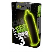 Презервативы DOMINO Neon Green со светящимся в темноте кончиком - 3 шт. - Domino - купить с доставкой в Великом Новгороде