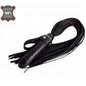 Черная плеть  Ковбой  с ручкой-фаллосом - 55 см. - Sitabella - купить с доставкой в Великом Новгороде