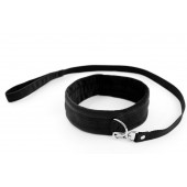 Черный ошейник My Rules с поводком - БДСМ Арсенал - купить с доставкой в Великом Новгороде