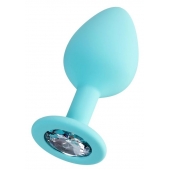 Мятная анальная втулка Brilliant с прозрачным кристаллом - 8 см. - ToyFa - купить с доставкой в Великом Новгороде