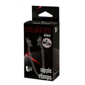 Черные зажимы на соски на цепочке BLAZE DELUXE NIPPLE CLAMPS - Dream Toys - купить с доставкой в Великом Новгороде