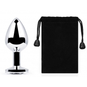 Серебристая анальная пробка с прозрачным стразом - 7,2 см. - Anal Jewelry Plug - купить с доставкой в Великом Новгороде