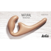 Бежевый безремневой страпон Seduction - 20,5 см. - Lola Games - купить с доставкой в Великом Новгороде