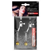 Оригинальные зажимы на соски с желтыми шариками - Notabu - купить с доставкой в Великом Новгороде