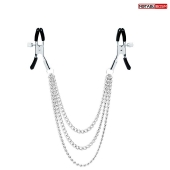 Оригинальные зажимы на соски с тройной цепочкой - Notabu - купить с доставкой в Великом Новгороде