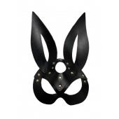 Черная кожаная маска зайки Miss Bunny - БДСМ Арсенал - купить с доставкой в Великом Новгороде