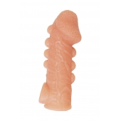 Телесная закрытая насадка с шишечками Cock Sleeve Size S - 13,8 см. - KOKOS - в Великом Новгороде купить с доставкой