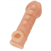 Телесная закрытая насадка с шишечками Cock Sleeve Size S - 13,8 см. - KOKOS - в Великом Новгороде купить с доставкой