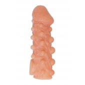 Телесная закрытая насадка с шариками Cock Sleeve Size L - 17,6 см. - KOKOS - в Великом Новгороде купить с доставкой