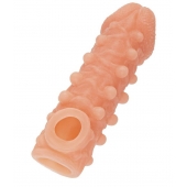 Телесная закрытая насадка с шариками Cock Sleeve Size L - 17,6 см. - KOKOS - в Великом Новгороде купить с доставкой