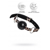 Черный кляп-шар на леопардовых ремешках Anonymo - ToyFa - купить с доставкой в Великом Новгороде