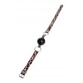 Черный кляп-шар на леопардовых ремешках Anonymo - ToyFa - купить с доставкой в Великом Новгороде