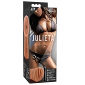 Мастурбатор-вагина цвета карамели Julieta с вибрацией - Blush Novelties - в Великом Новгороде купить с доставкой