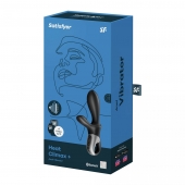 Черный анальный вибратор Heat Climax+ с функцией нагрева - 20,6 см. - Satisfyer - в Великом Новгороде купить с доставкой