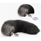 Серебристая анальная пробка с хвостом - Sitabella в Великом Новгороде Серебристая анальная пробка с хвостом - Sitabella