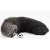 Серебристая анальная пробка с хвостом - Sitabella в Великом Новгороде Серебристая анальная пробка с хвостом - Sitabella