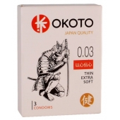 Тонкие презервативы OKOTO Thin Extra Soft - 3 шт. - Sitabella - купить с доставкой в Великом Новгороде