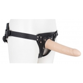 Пустотелый страпон Harness CLASSIC с бандажом - 19,5 см. - LOVETOY (А-Полимер) - купить с доставкой в Великом Новгороде