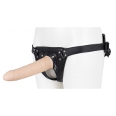 Пустотелый страпон Harness CLASSIC с бандажом - 19,5 см. - LOVETOY (А-Полимер) - купить с доставкой в Великом Новгороде