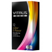 Цветные ароматизированные презервативы VITALIS PREMIUM color   flavor - 12 шт. - Vitalis - купить с доставкой в Великом Новгороде