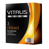 Ребристые презервативы VITALIS PREMIUM ribbed - 3 шт. - Vitalis - купить с доставкой в Великом Новгороде