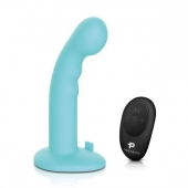 Голубая изогнутая насадка 6in Remote Control Ripple P-Spot G-Spot на черных трусиках - 16 см. - Pegasus - купить с доставкой в Великом Новгороде