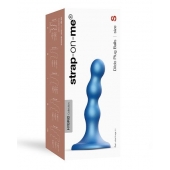 Голубая насадка Strap-On-Me Dildo Plug Balls size S - Strap-on-me - купить с доставкой в Великом Новгороде