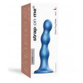 Голубая насадка Strap-On-Me Dildo Plug Balls size L - Strap-on-me - купить с доставкой в Великом Новгороде