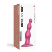 Розовая насадка Strap-On-Me Dildo Plug Beads size S - Strap-on-me - купить с доставкой в Великом Новгороде
