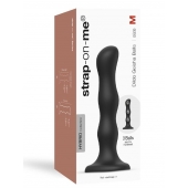 Черная насадка Strap-On-Me Dildo Geisha Balls size M - Strap-on-me - купить с доставкой в Великом Новгороде