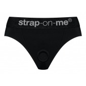 Черные трусики для насадок Heroine Lingerie Harness - size S - Strap-on-me - купить с доставкой в Великом Новгороде