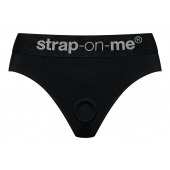 Черные трусики для насадок Heroine Lingerie Harness - size M - Strap-on-me - купить с доставкой в Великом Новгороде