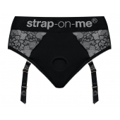 Черные трусики для насадок Diva Lingerie Harness - size S - Strap-on-me - купить с доставкой в Великом Новгороде