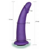 Фиолетовая гладкая изогнутая насадка-плаг - 17 см. - LOVETOY (А-Полимер) - купить с доставкой в Великом Новгороде