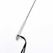 Черный кожаный стек с гладкой ручкой - 55 см. - Crazy Handmade - купить с доставкой в Великом Новгороде