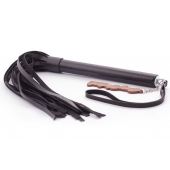 Черная кожаная плеть  Индиго  - 50 см. - Crazy Handmade - купить с доставкой в Великом Новгороде