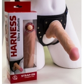 Страпон Harness из двух предметов: регулируемые трусики и насадка-фаллос - 17,5 см. - LOVETOY (А-Полимер) - купить с доставкой в Великом Новгороде