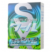 Презервативы Sagami Xtreme Mint с ароматом мяты - 3 шт. - Sagami - купить с доставкой в Великом Новгороде