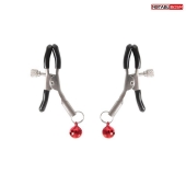 Серебристые зажимы на соски с шариками - Notabu - купить с доставкой в Великом Новгороде