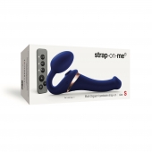 Синий безремневой страпон Multi Orgasm Size S с клиторальной стимуляцией - Strap-on-me - купить с доставкой в Великом Новгороде