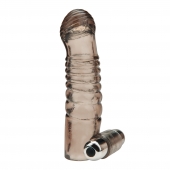 Дымчатая насадка на пенис с вибрацией  Vibrating Penis Enhancing Sleeve Extension - 13,3 см. - BlueLine - в Великом Новгороде купить с доставкой