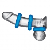 Комплект из трех голубых эрекционных колец 3-Pack Ribbed Rider Cock Ring Set - BlueLine - в Великом Новгороде купить с доставкой